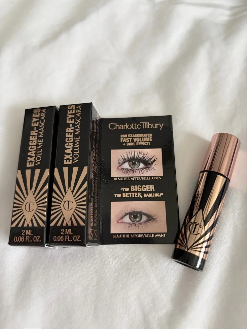 Charlotte Tilbury Exagger-Eyes Volume Mascara — Black travel size 2ml x3
